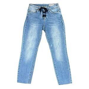 Blank NYC Skinny Clasique Jeans Lace Up Fly Cropped Size 28